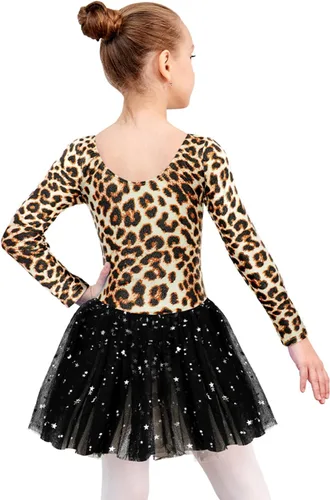 Miniatura 86 de EQSJIU Leotardo de baile de manga larga para niñas, vestido de ballet brillante con copo de nieve, tutú con falda tutú para niñas