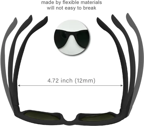Miniatura 38 de XII WY - Lentes de sol polarizados con protección UV y goma flexible para niños y niñas