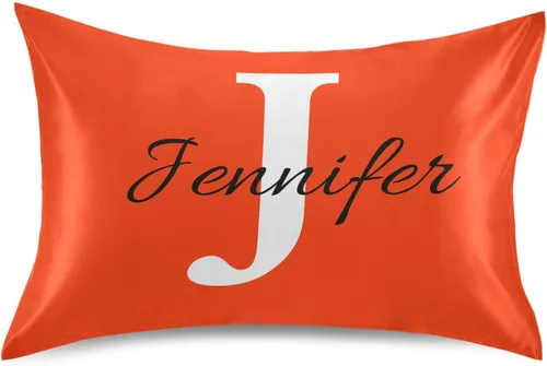 Miniatura 30 de Fundas de almohada negras personalizadas de seda con cierre de sobre, funda de almohada de satén tamaño estándar para personas que duermen