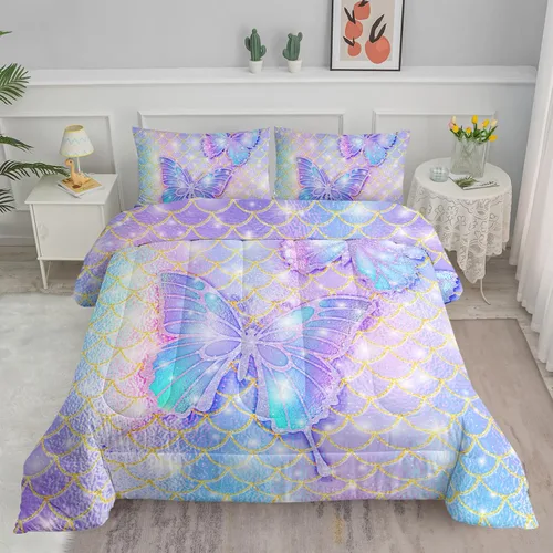 Miniatura 13 de Axolotl Juego de edredón Kawaii de tamaño individual, ropa de cama de animales lindos para niñas y niños, edredón colorido de dibujos animados