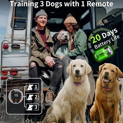 Miniatura 5 de Collar de Entrenamiento para Perros sin Choque con Control Remoto de 1005.84 m de Rango, Collar de Perros con Fuerte Vibración, Solo Pitido