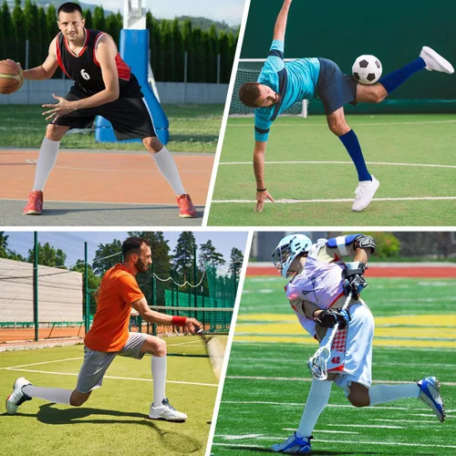 Miniatura 7 de ZXOLDZX 9 pares de calcetines de fútbol acolchados hasta la rodilla para hombres, jóvenes y niños