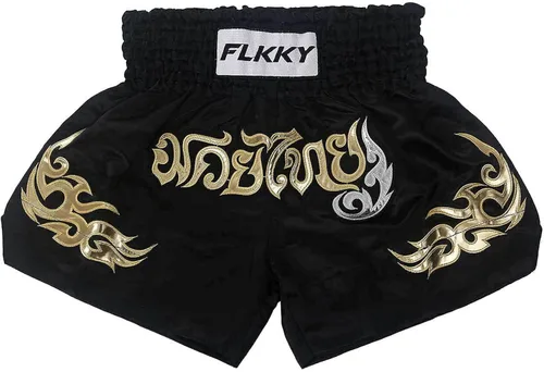 FLKKY Muay Thai - Pantalones cortos de boxeo para hombres y mujeres, de alta calidad, para entrenamiento de artes marciales, gimnasio, boxeo,
