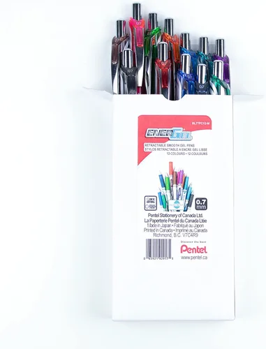 Miniatura 8 de Pentel EnerGel XM BL77 - Bolígrafo retráctil de tinta de gel líquido, 0.028 in, 54% reciclado, color morado, caja de 12 unidades Púrpura