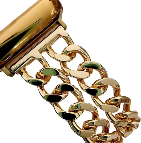 Miniatura 16 de Correas de Metal Dorado Compatibles con Apple Watch Band 38mm 40mm 41mm 42mm 44mm 45mm 46mm 49mm Pulsera de Cadena Elegante para iWatch Series 11 10