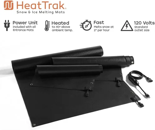 Miniatura 3 de HeatTrak Alfombrillas térmicas para derretir la nieve para entradas (40 x 60 pulgadas), antideslizante, tapete eléctrico para quitar nieve y hielo