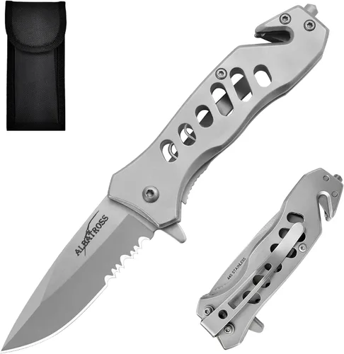 Miniatura 12 de ALBATROSS EDC - Navaja táctica plegable de bolsillo genial y afilada, cuchillos de apertura asistida por resorte SpeedSafe con bloqueo de línea
