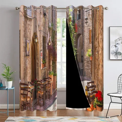 Miniatura 112 de Cortinas japonesas con pintura de tinta, monte Fuji, sol rojo, puesta de sol, hojas de bambú, cortinas de ventana para dormitorio, sala de estar