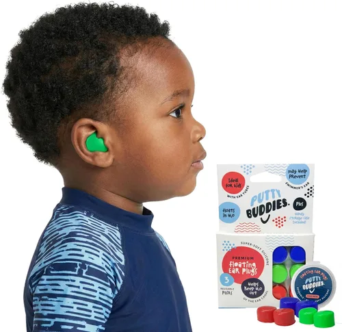 Earvolution Floating Putty Buddies - Tapones para los oídos de natación, inventados por médicos, fabricados en Estados Unidos, tapones de silicona