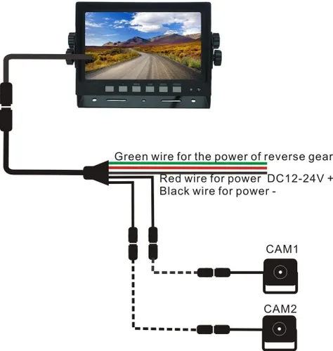 Miniatura 6 de AHD 1080P Sistema de cámara de visión trasera inversa con cable de 7 pulgadas, línea de guía, cámara de visión nocturna IR impermeable IP69K