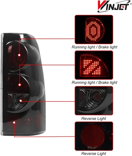 Miniatura 2 de Winjet Luces traseras LED aptas para Chevrolet Silverado 1999-2006 y 1999-2003 GMC Sierra montaje de luz trasera con luz LED intermitente/luz