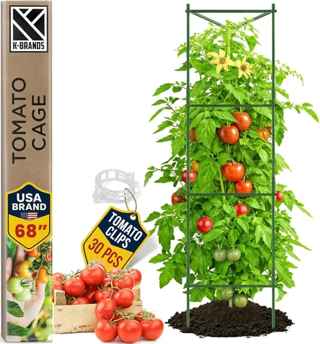 Miniatura 10 de Jaula de tomate – Estacas grandes de enrejado y estructuras de soporte para plantas para verduras y plantas trepadoras – Jaulas altas para tomate
