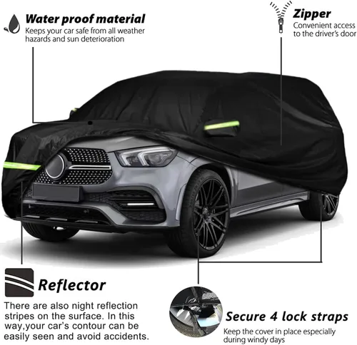 Miniatura 3 de Funda para coche compatible con Mercedes Benz ML/GLE Class 230 250 280 300 320 350 de 2006-2025, de 6 capas, 210T, resistente al viento, impermeable