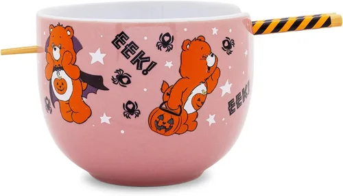 Miniatura 23 de Silver Buffalo Five Nights at Freddy's Freddy Fazbear - Cuenco de cerámica para fideos ramen y arroz con diseño de caja de pizza, con palillos