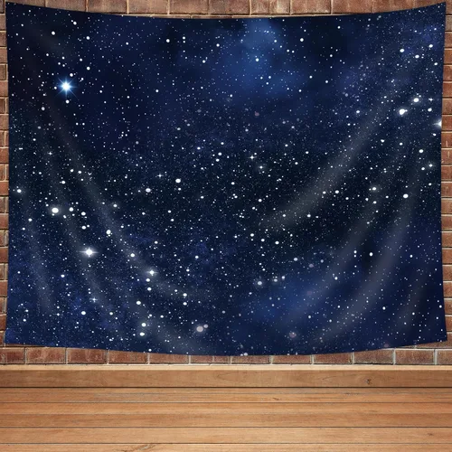 Miniatura 3 de Imirell Tapiz de estrellas de cielo nocturno para colgar en la pared, color azul oscuro, estrellado cósmico, 78 pulgadas de ancho x 59 pulgadas