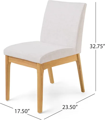 Miniatura 3 de Christopher Knight Home Benson Mid-Century Modern - Juego de comedor de 7 piezas, color beige claro y roble natural