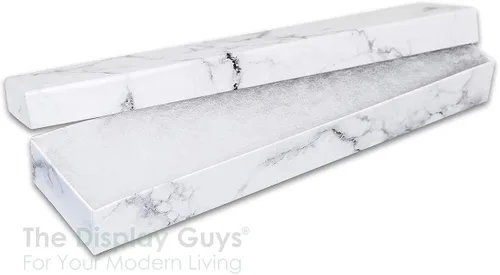 Miniatura 2 de TheDisplayGuys - Caja de regalo de papel de cartón relleno de algodón, 100 unidades, color blanco mármol