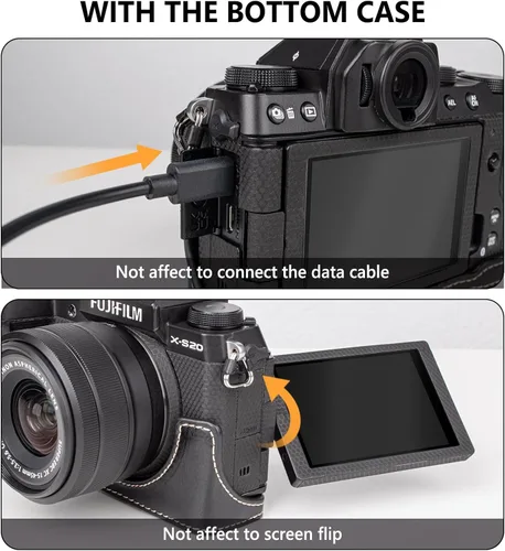 Miniatura 4 de MUZIRI KINOKOO Funda para cámara Fujifilm Fuji XS20/X-S20, estilo retro de piel sintética Fuji XS20 Funda protectora con agarre de mano y diseño