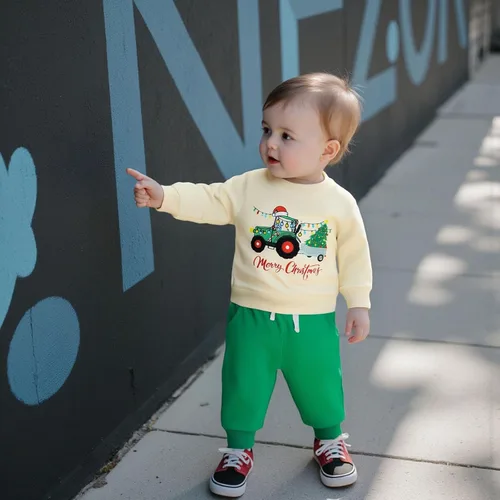 Miniatura 182 de Conjunto de camisa larga y divertida para bebé niño y niña, ropa de primera Navidad, 6, 12, 18, 24 meses, 2T