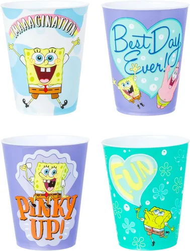 Miniatura 36 de Silver Buffalo Care Bears on Clouds con Funshine, Tenderheart, Cheer and Grumpy Bear - Juego de 4 mini vasos de 1.5 onzas Osos de cuidado