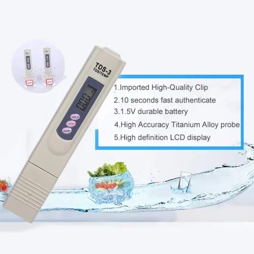 Miniatura 3 de TDS - Medidor digital de calidad de agua - Pruebas rápidas y precisas para agua potable, piscina, acuario