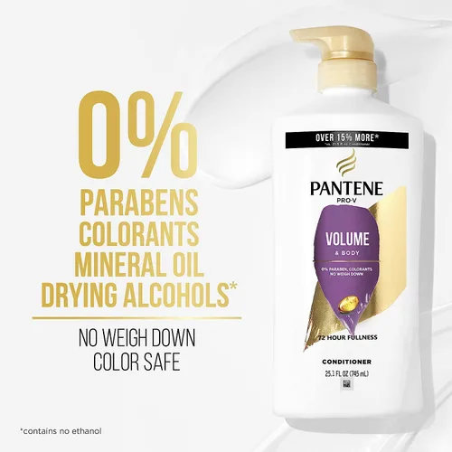 Miniatura 7 de Pantene Set de champú, acondicionador y tratamiento capilar, volumen y cuerpo para cabello fino, seguro para cabello teñido