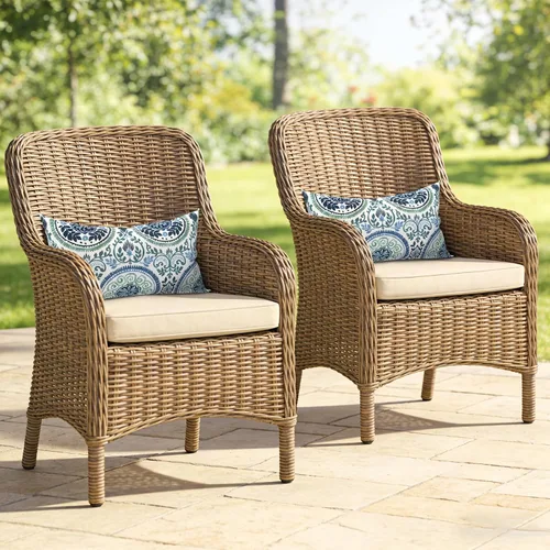 Miniatura 106 de Juego de 2 almohadas para exteriores de 16 x 16 pulgadas, repelentes al agua con interiores, para muebles de patio, hogar, jardín, geometría bohemia
