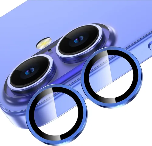 Miniatura 30 de YWXTW Protector de lente de cámara para iPhone 15/15 Plus/16e/ 17e, anillo de metal antiarañazos individual protector de pantalla de vidrio templado