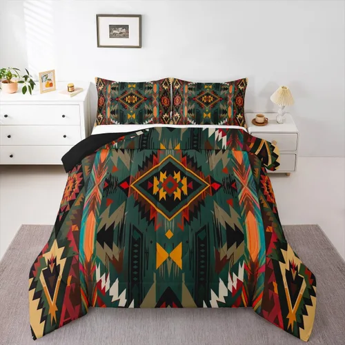 Miniatura 19 de Feelyou, juego de ropa de cama estilo vaquero tamaño individual para niños, juego de edredón occidental para niños y niñas, desierto del lejano