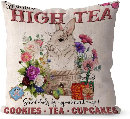 Miniatura 39 de Divertidas fundas de almohada de gnomo de Pascua, huevos de Pascua, zanahorias, divertidas fundas de almohada de 16 x 16 pulgadas, decoración