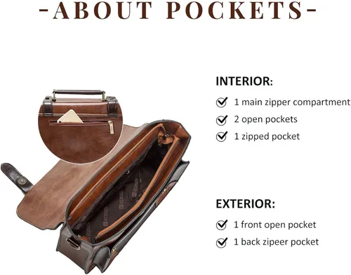 Miniatura 4 de ECOSUSI Bolso bandolera vintage para mujer