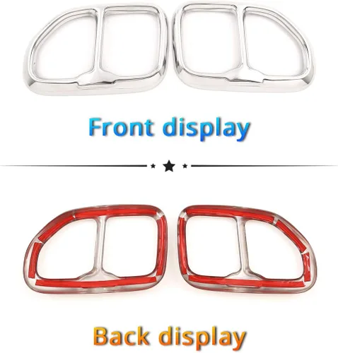 Miniatura 2 de Cubierta de tubo de escape de coche de acero inoxidable 304 2 piezas para BMW X3 G01 2018-2020 Accesorios de coche (plata brillante, estilo 1)