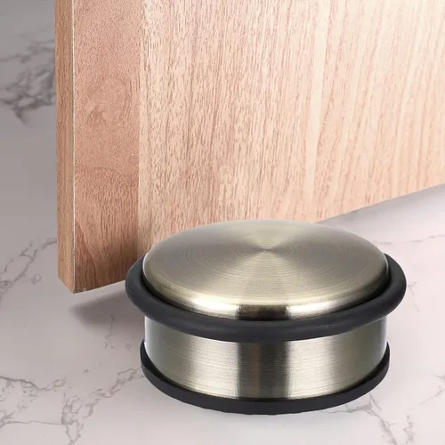 Miniatura 5 de Sumnacon - Tope de puerta resistente para piso, sin necesidad de taladro, de acero inoxidable duradero, con tapón de goma antideslizante - Tope