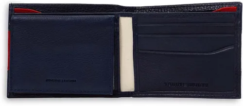 Miniatura 66 de Tommy Hilfiger Cartera de piel auténtica para hombre con ventana de identificación y múltiples ranuras para tarjetas