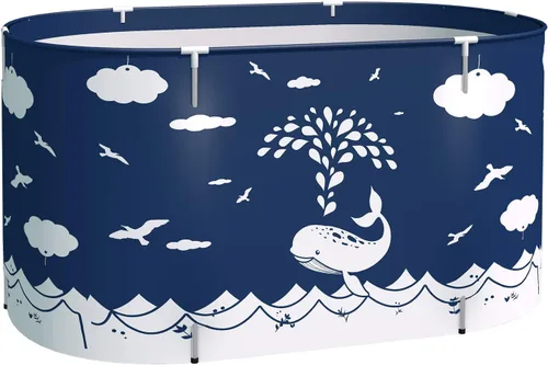 Miniatura 12 de BESTHLS Bañera Plegable Portátil para Remojo, Tina de Baño Ecológica para Cabina de Ducha (Cielo Azul -1)