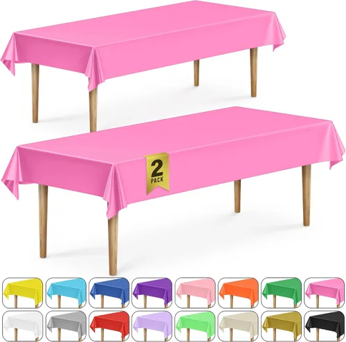 Miniatura 56 de DecorRack 2 Manteles rectangulares de plástico libres de BPA, 54 x 108 pulgadas, mantel de mesa para comedor, mantel rectangular para fiestas