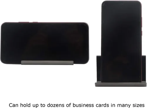 Miniatura 5 de Enyuwlcm Tarjetero de escritorio de metal para escritorio, soporte de tarjetas de visita de acero inoxidable para hombres, oficina, negro, paquete