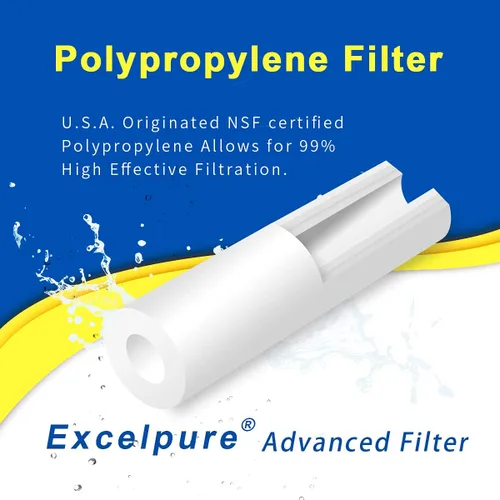 Miniatura 2 de EXCELPURE Cartucho de filtro de agua para sedimentos para toda la casa de 5 micras de 10 x 2.5 pulgadas, repuesto para cualquier unidad de RO de 10