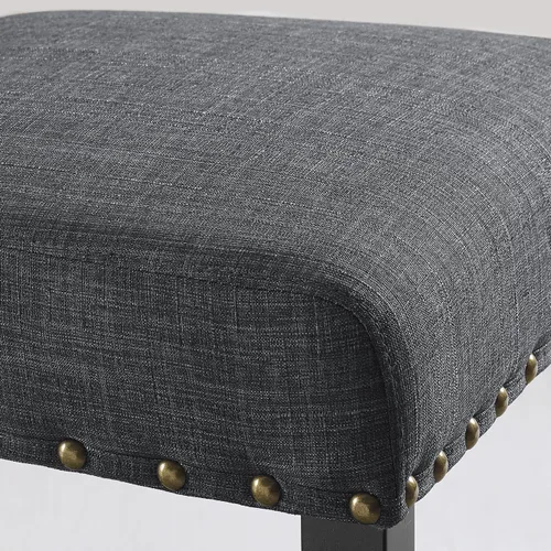 Miniatura 4 de Roundhill Furniture PC164TA Biony Taburetes de bar de tela con ribete de clavos (juego de 2), color gris