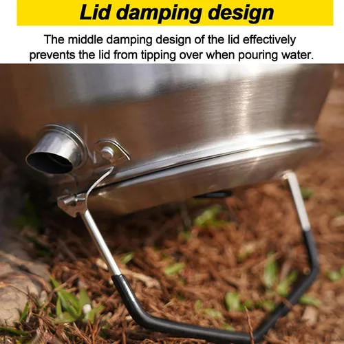 Miniatura 5 de Hervidor de agua hirviendo de acero inoxidable de 1 litro, tetera portátil y ligera de calentamiento rápido, ideal para senderismo, picnic, viajes
