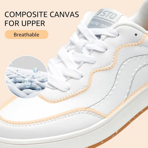 Miniatura 7 de STQ Zapatos de lona para mujer, con cordones, antideslizantes, cómodos, para caminar