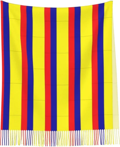 Miniatura 4 de Poncho de frente abierto con borla y estampado de bandera colombiana para mujer, Multicolor
