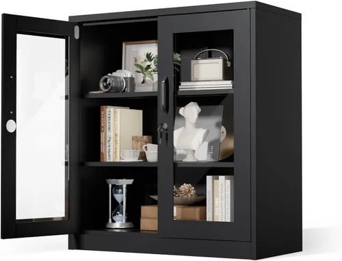 Miniatura 33 de VINGLI Armario de Pared para Garaje con Puertas con Cerradura y Estante Ajustable, Gabinete de Pared de Metal, Gabinete de Almacenamiento Superior