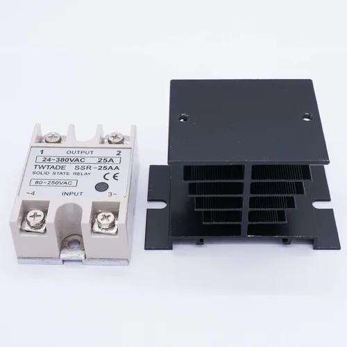 Miniatura 3 de TWTADE Relé de estado sólido SSR-25AA 25A CA 80-250V a CA 24V-380V + disipador de calor