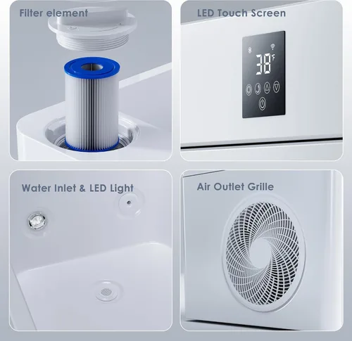 Miniatura 4 de Deeptime Bañera de hielo inteligente (todo en Gen 3), baño de hielo con enfriador integrado (32F-104F), control de smartphone, diseño silencioso