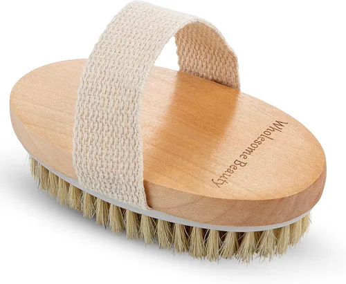 Miniatura 2 de Cepillo en seco para piel para cuerpo, mejora la salud y belleza de la piel, cerdas naturales, quita piel seca y toxinas, celulitis tratamiento