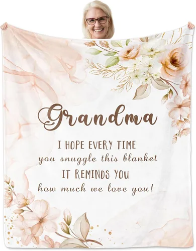 Regalos para la abuela, Manta para abuela 152 cm x 127 cm, Regalos de cumpleaños para la abuela de parte del nieto, Ideas de regalo para la abuela