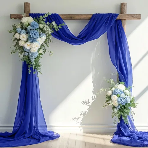 Miniatura 11 de FUHSY Cortinas moradas para arco de boda, 6 yardas, 2 paneles de tela de gasa, cortinas de techo para bodas, cortinas moradas para telón de fondo