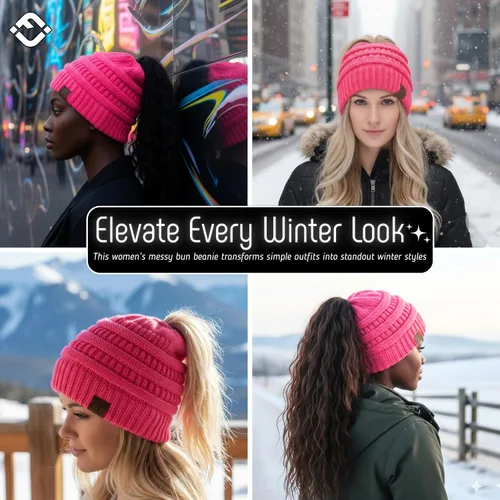 Miniatura 76 de Funky Junque - Gorro para mujer con ranura para cola de caballo