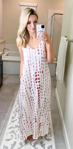 Miniatura 4 de Supnier - Vestido largo de verano para mujer, vestido flora, informal y bohemio con cuello en V, sin mangas, con tirantes delgados y bolsillos